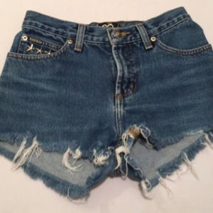 💥Xoxo Blue Jeans Cut Off Shorts Flag Pocket 1/2💥